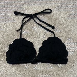 PINK VS Black Scalloped Swim Top